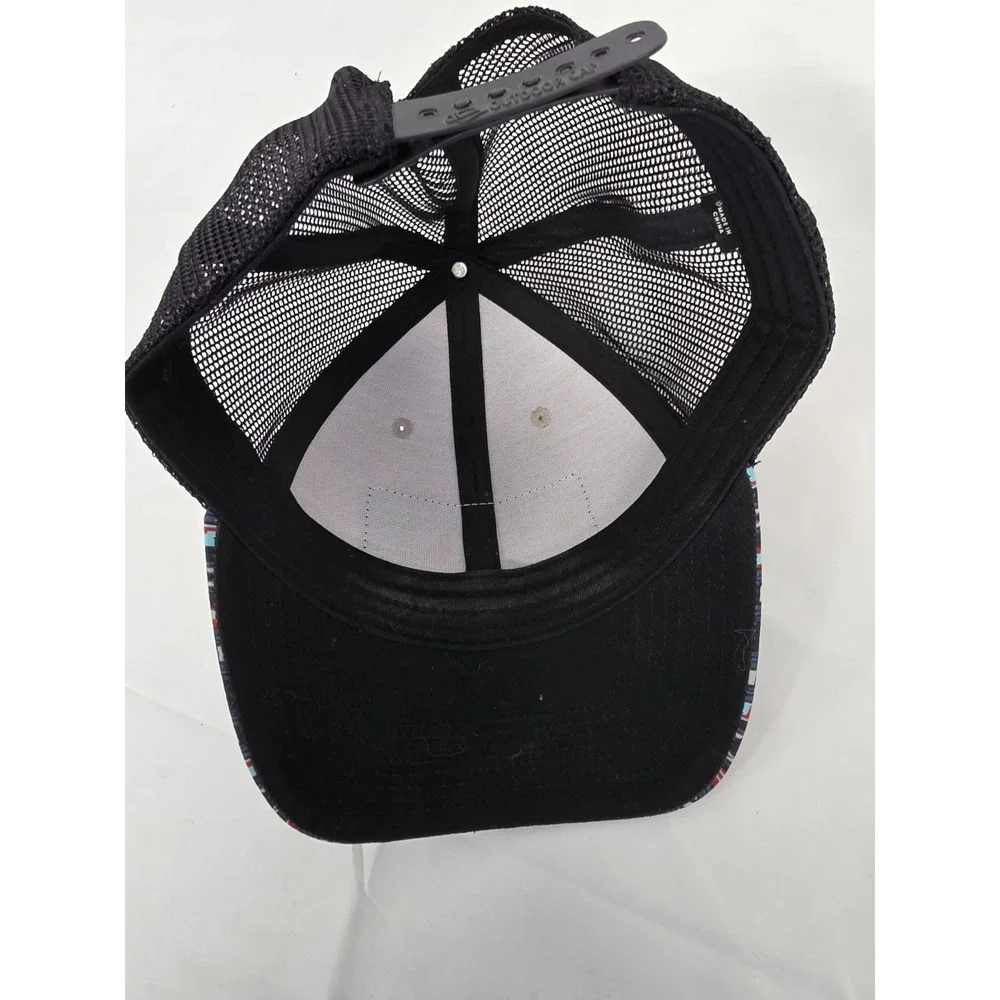 Fat Girl Transport Trucker Hat Tan Black Mesh Snapback Southwestern Pattern Bill